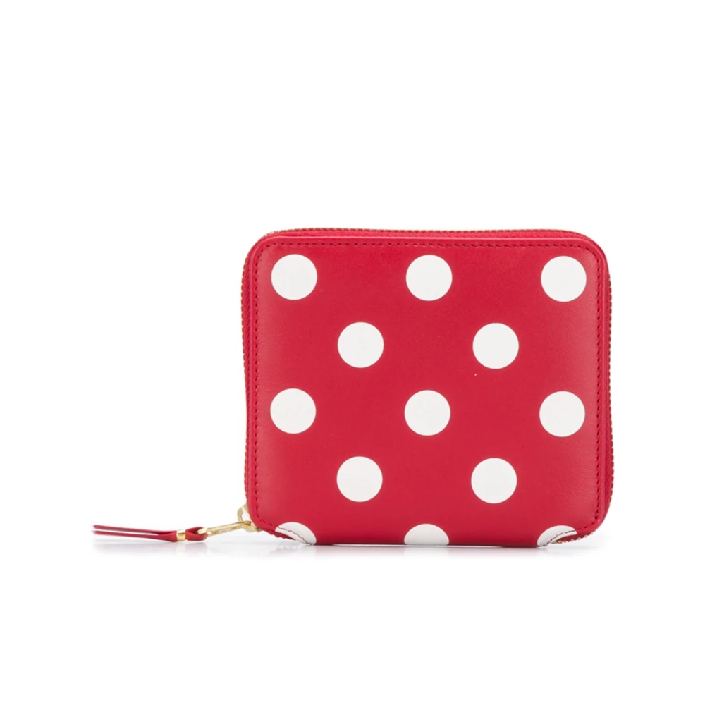 Comme des Garçons Rode Dots Leren Portemonnee Red Unisex