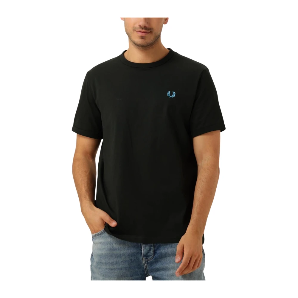 Fred Perry Groen Ringer T-shirt voor heren Black Heren