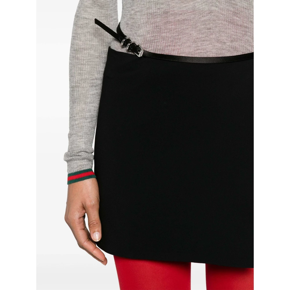 Givenchy Zwarte wikkelrok met riem Black Dames