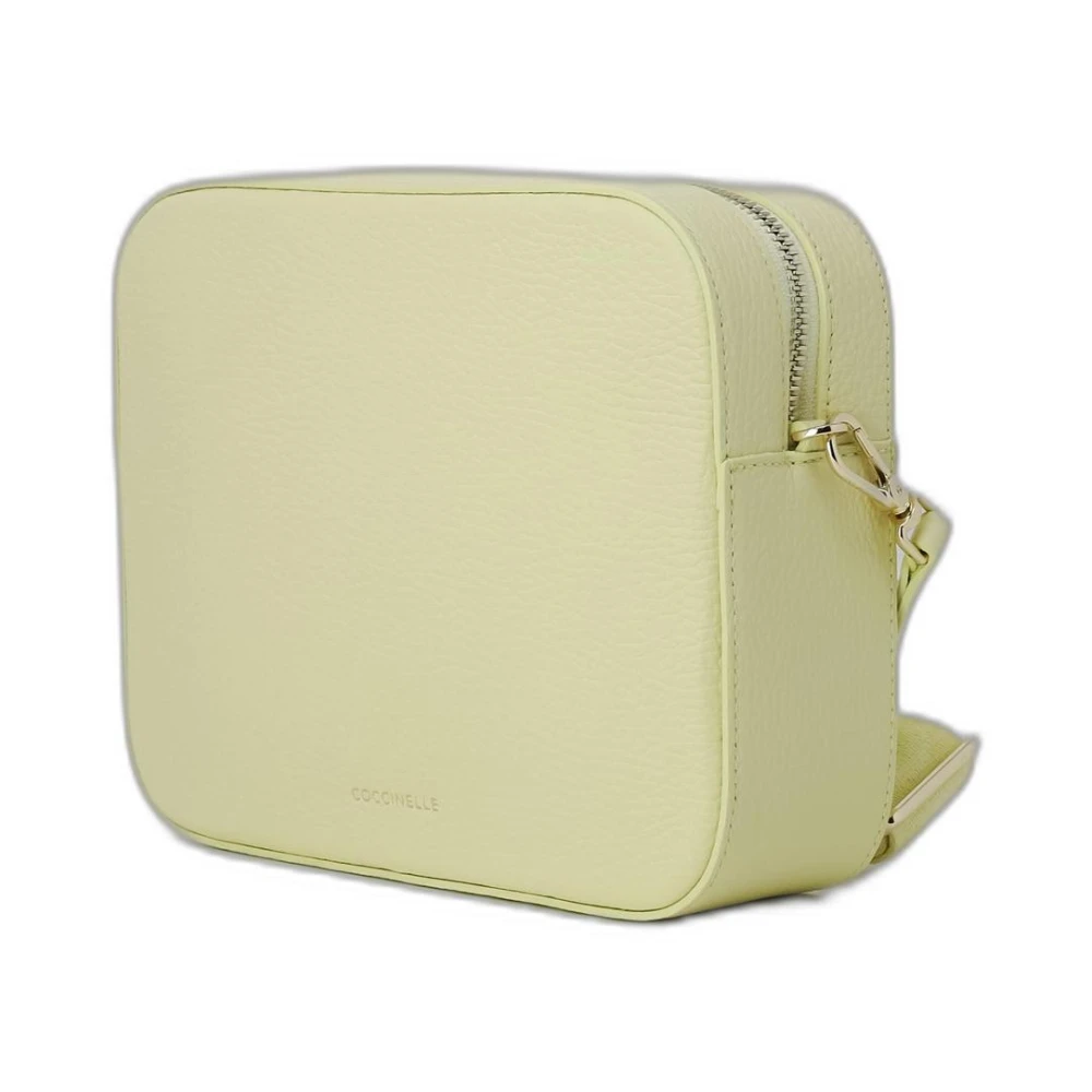 Coccinelle Leren Schoudertas Rits Beige Dames