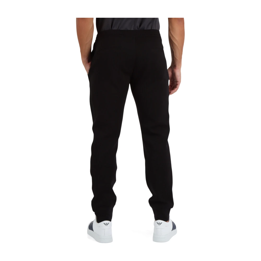 Emporio Armani Sportieve katoenmix logo-sweatpants Black Heren