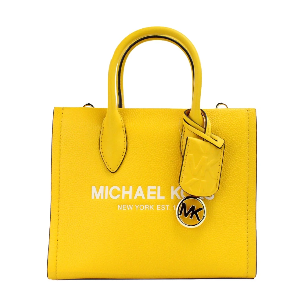 Michael Kors Jasmijn Gele Leren Shopper Tas Orange Dames