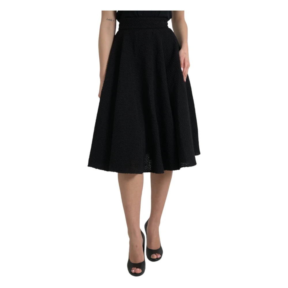 Dolce & Gabbana Women's Black A-Line Knee Length Skirt