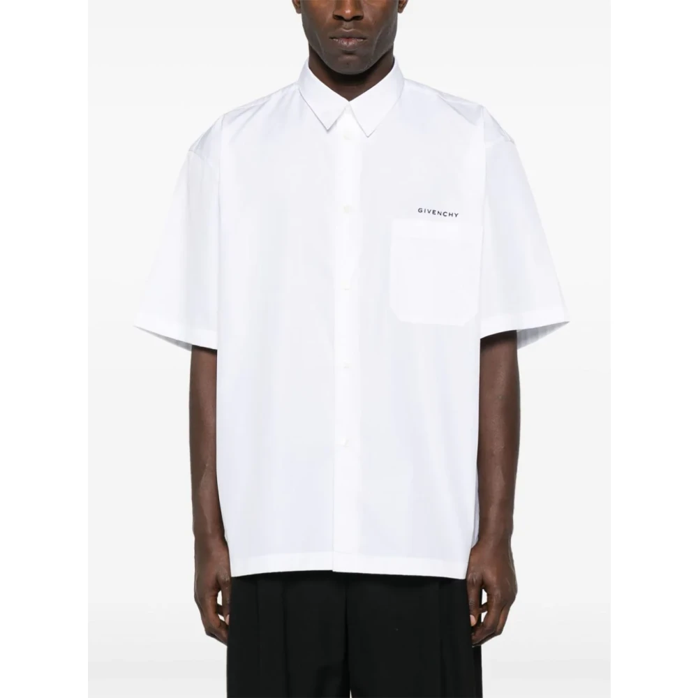 Givenchy Logo Print Shirt White Heren