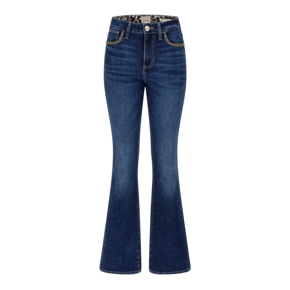 Guess Blauwe Damesjeans met Voorlogo Blue Dames