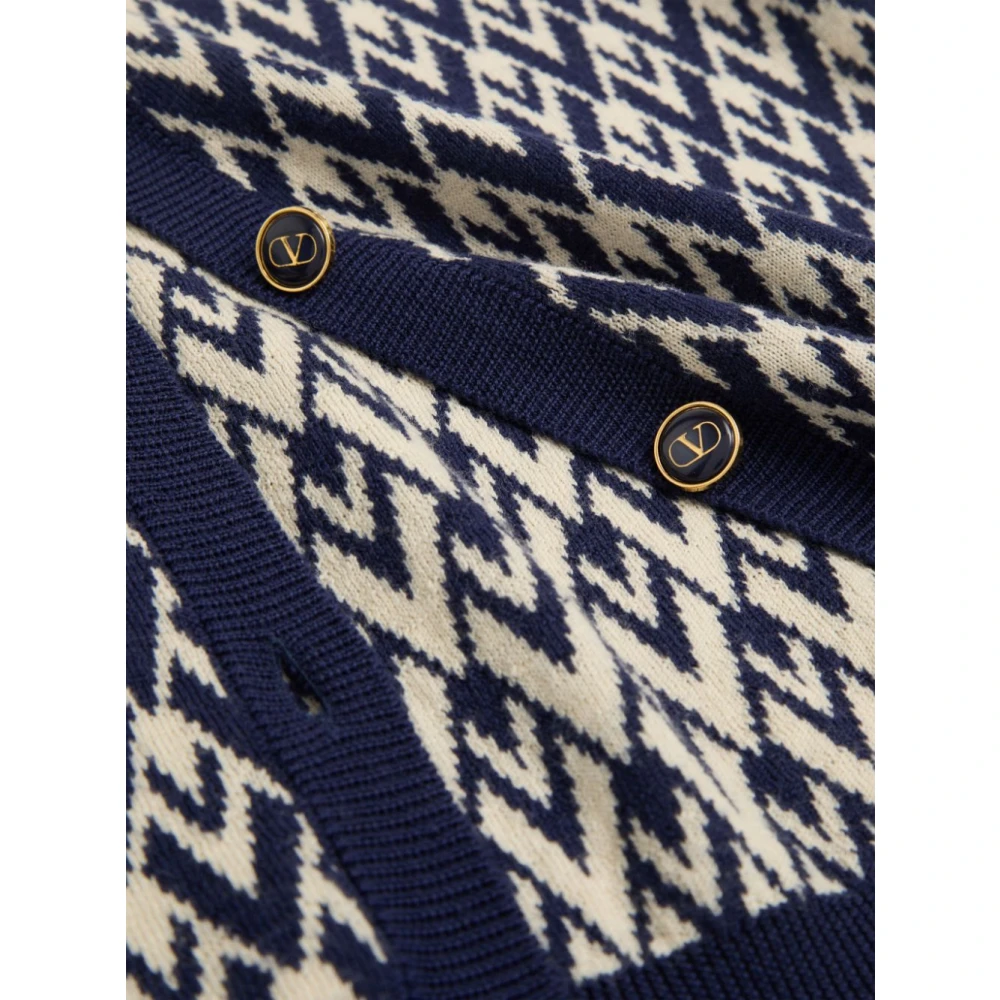 Valentino Garavani Jacquard Cardigan Sweaters Blue Dames
