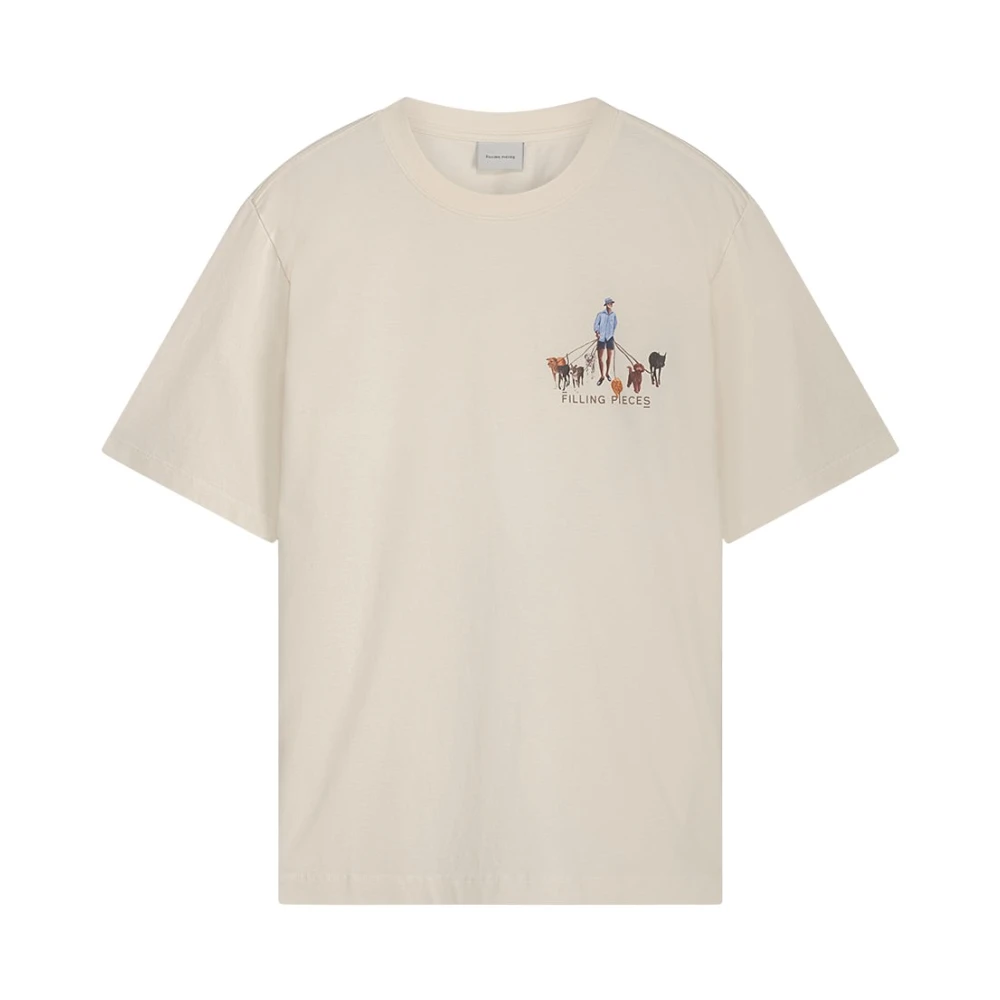 Filling Pieces T-shirt Dog Walker Antique White Beige Heren