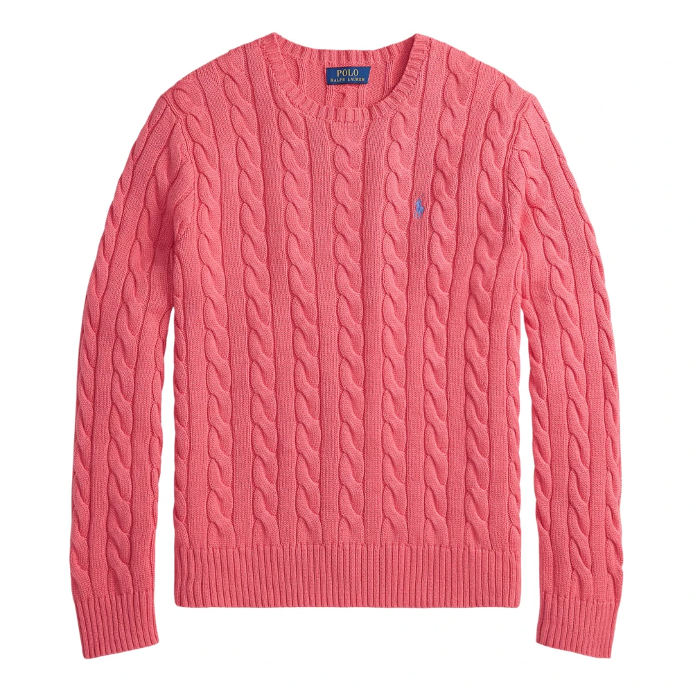 Ralph Lauren Men's Red Round-Neck Knitwear, M, Cable Knit Jumper