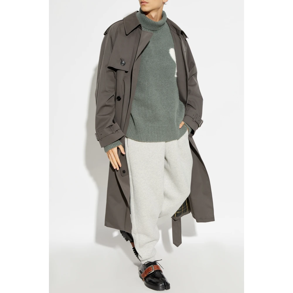 Ami Paris Groene Turtleneck met Logo Green Heren