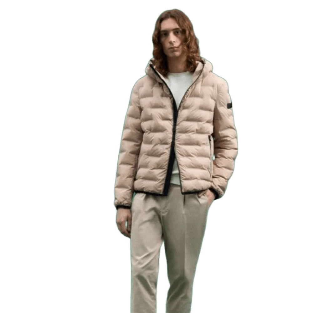 Peuterey Voorrits Medium Lengte Hooded Jas Beige Heren