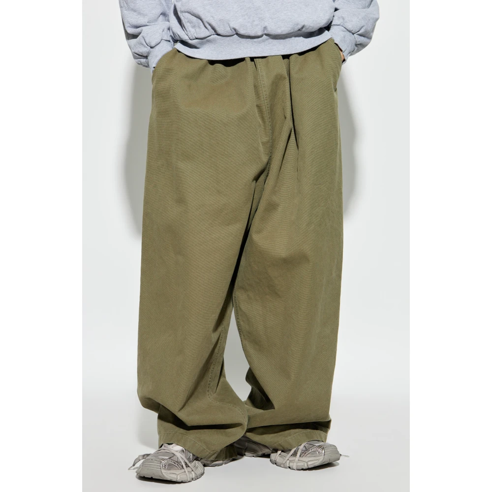 Balenciaga Loszittende katoenen broek Green Heren