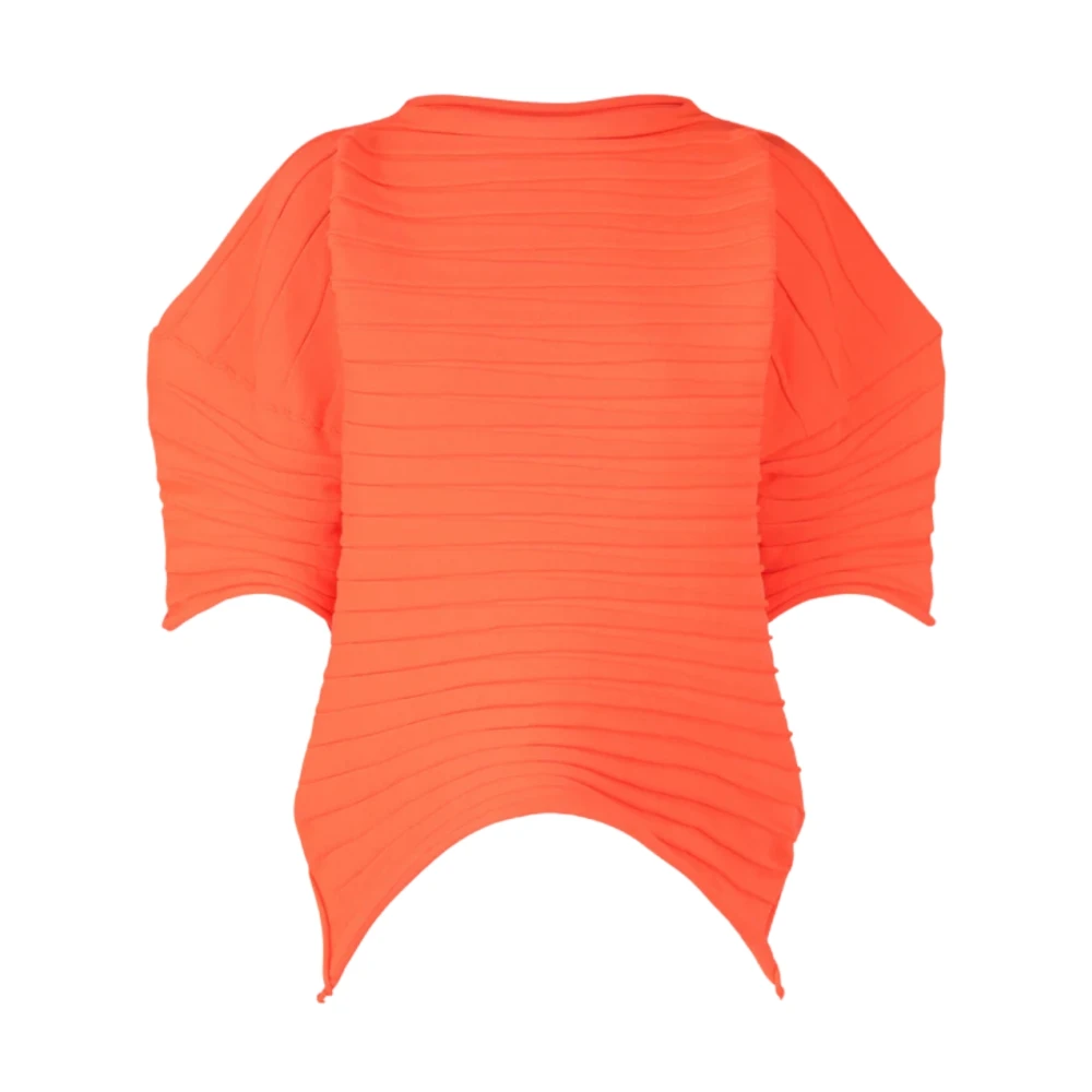 Issey Miyake Habanero Chili Gebreid Shirt Orange Dames