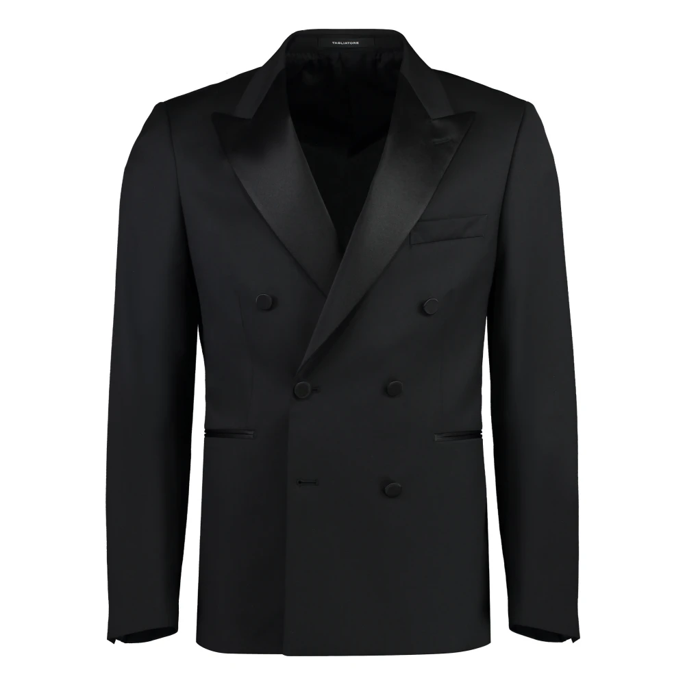 Tagliatore Wollen tweedelig pak Black Heren