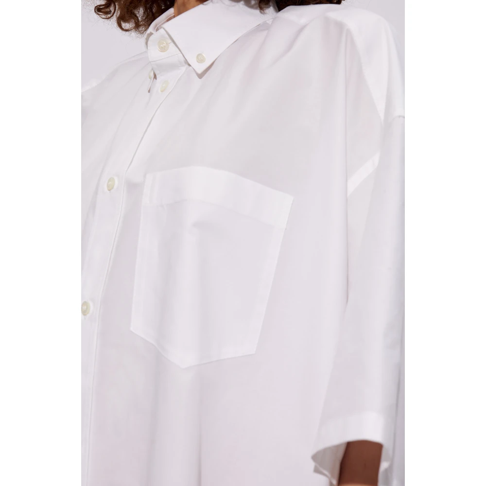 Balenciaga Cocoonjurk met korte mouwen White Dames