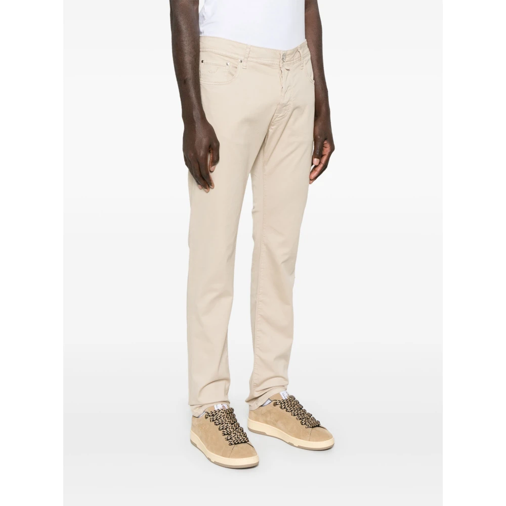 Jacob Cohën Handgemaakte katoen lyocell broek model Bard Beige Heren