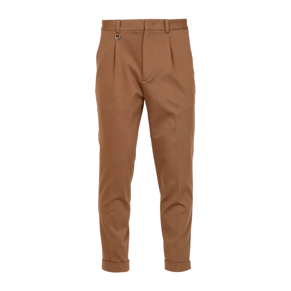 Paolo Pecora Bruine Getailleerde Broek met Omslag Brown Heren