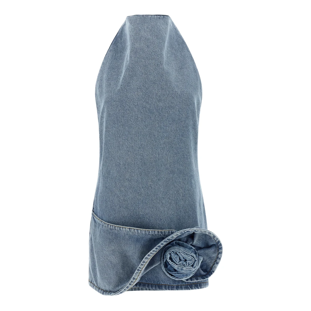 Magda Butrym Women's Blue Denim 10 Dress - Sleeveless Tops - Xs - Tops