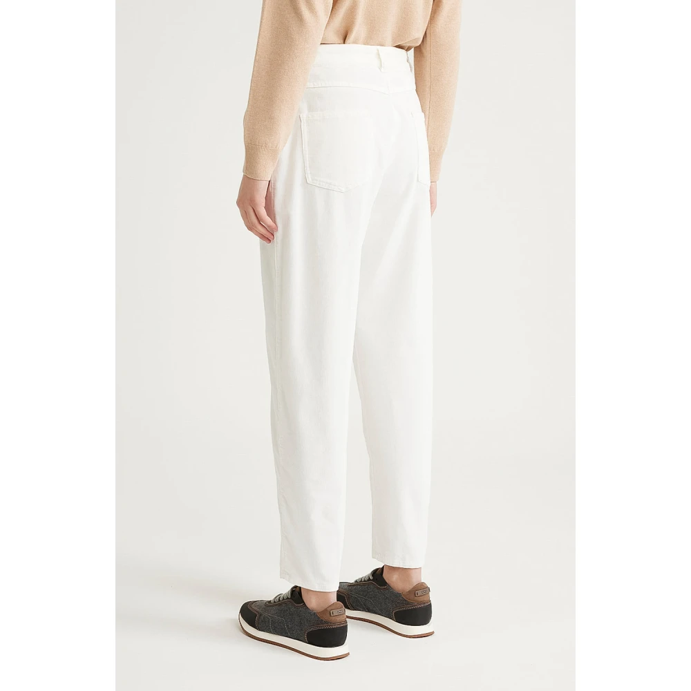 PESERICO Needlecord wortelbroek White Dames