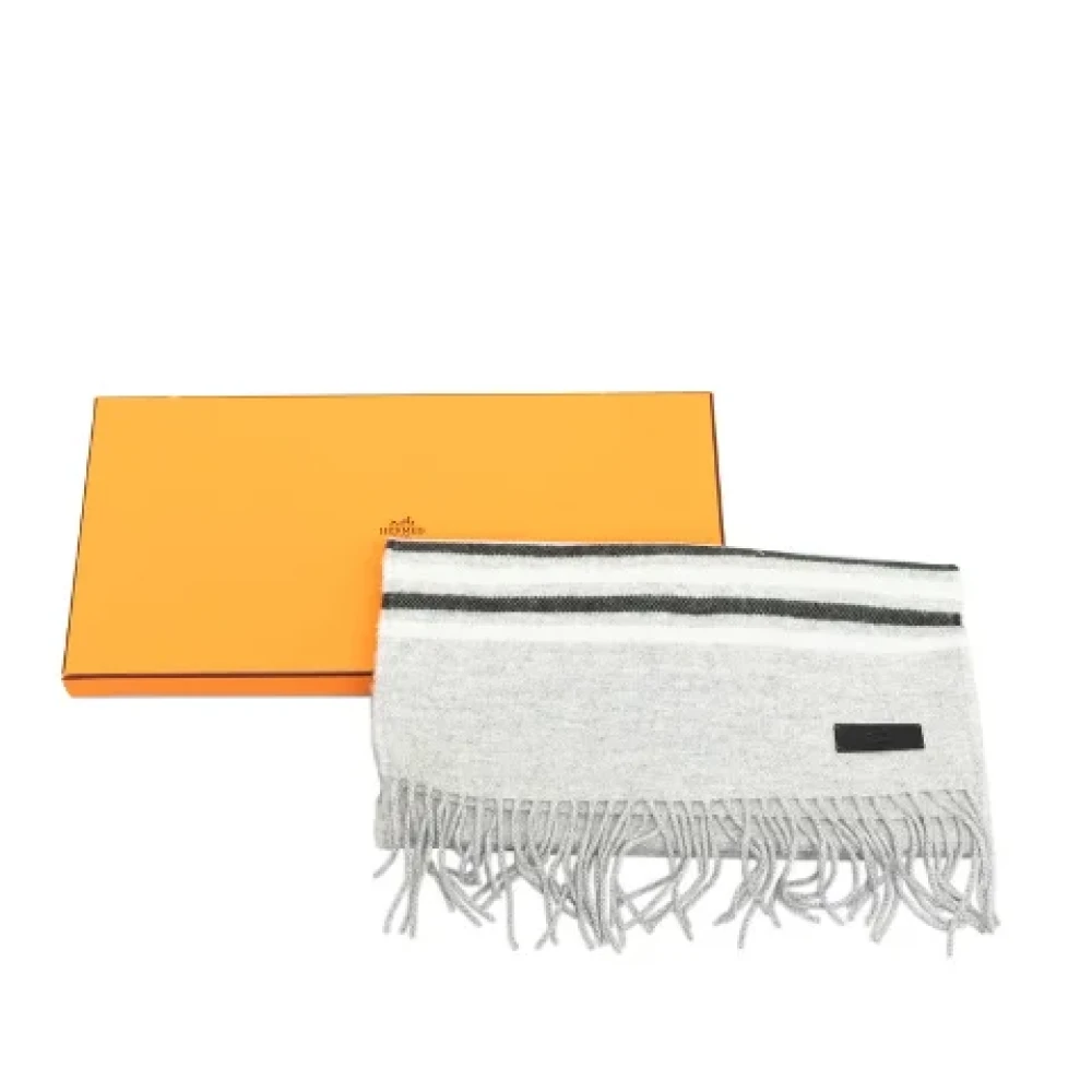 Hermès Vintage Pre-owned Fabric scarves Gray Dames