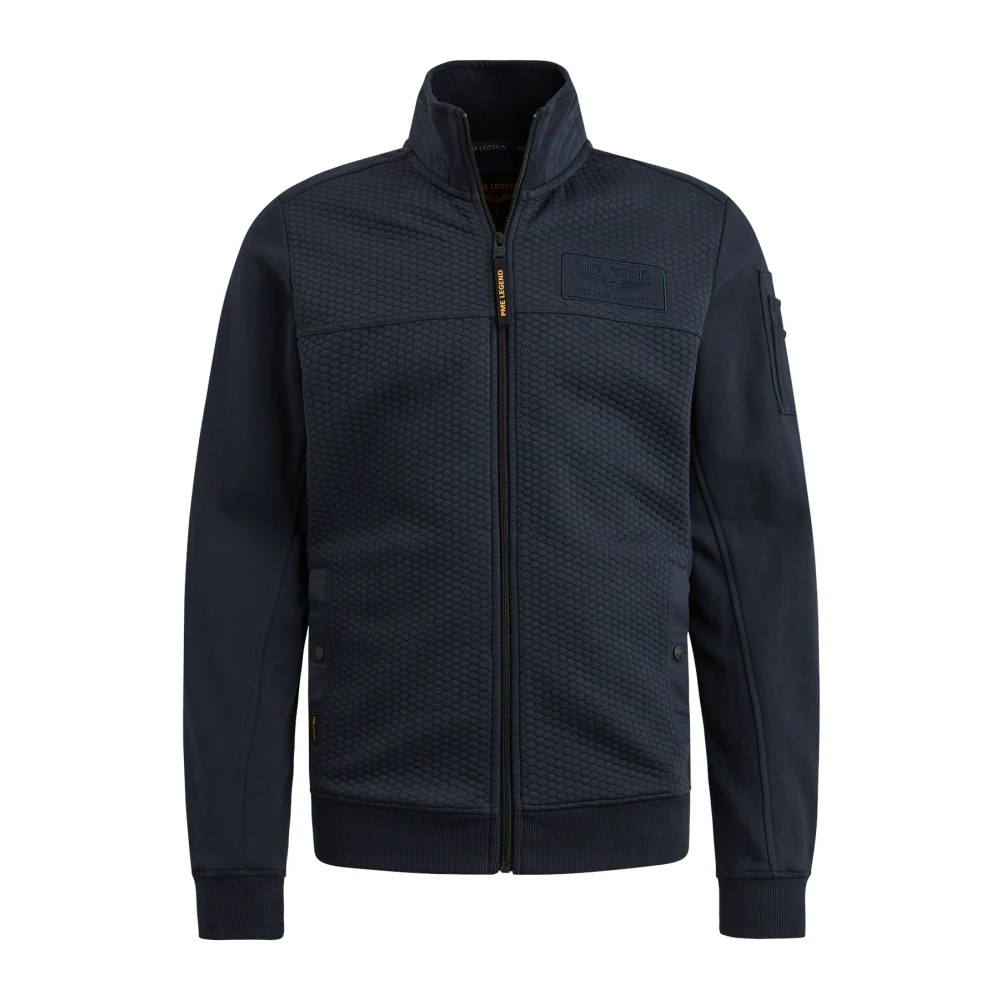 PME LEGEND Heren Truien & Vesten Zip Jacket Jacquard Interlock Sweat Blauw
