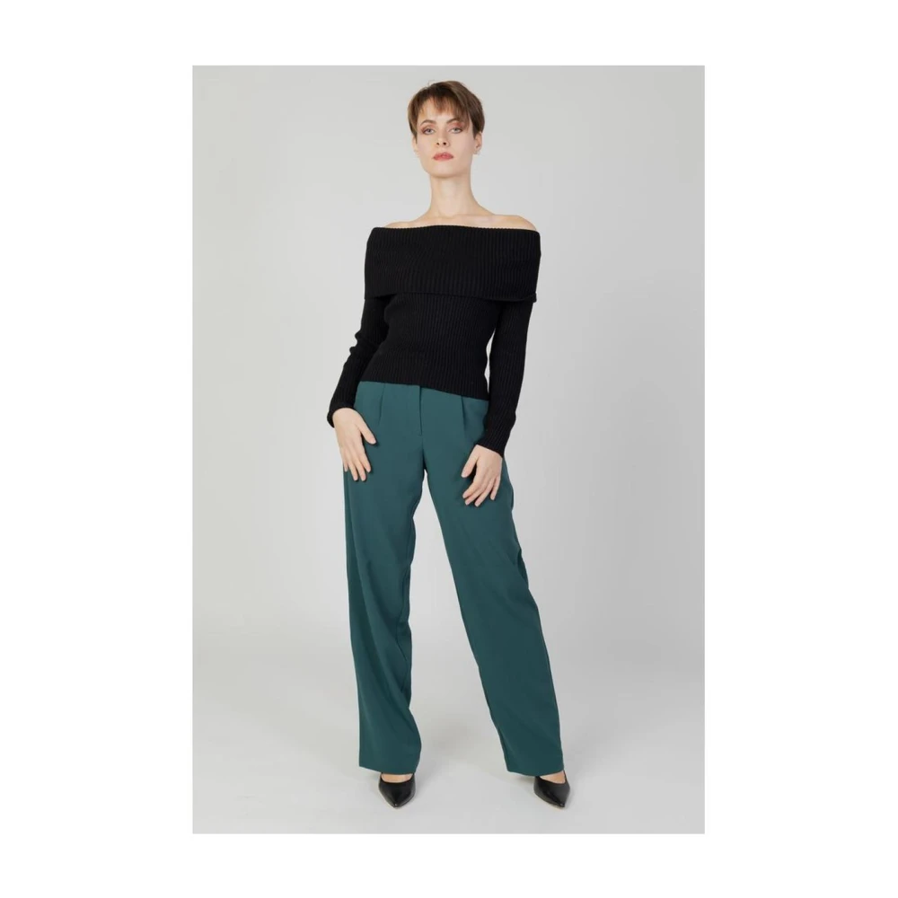 Only Zwarte Viscose Gebreide Trui Black Dames