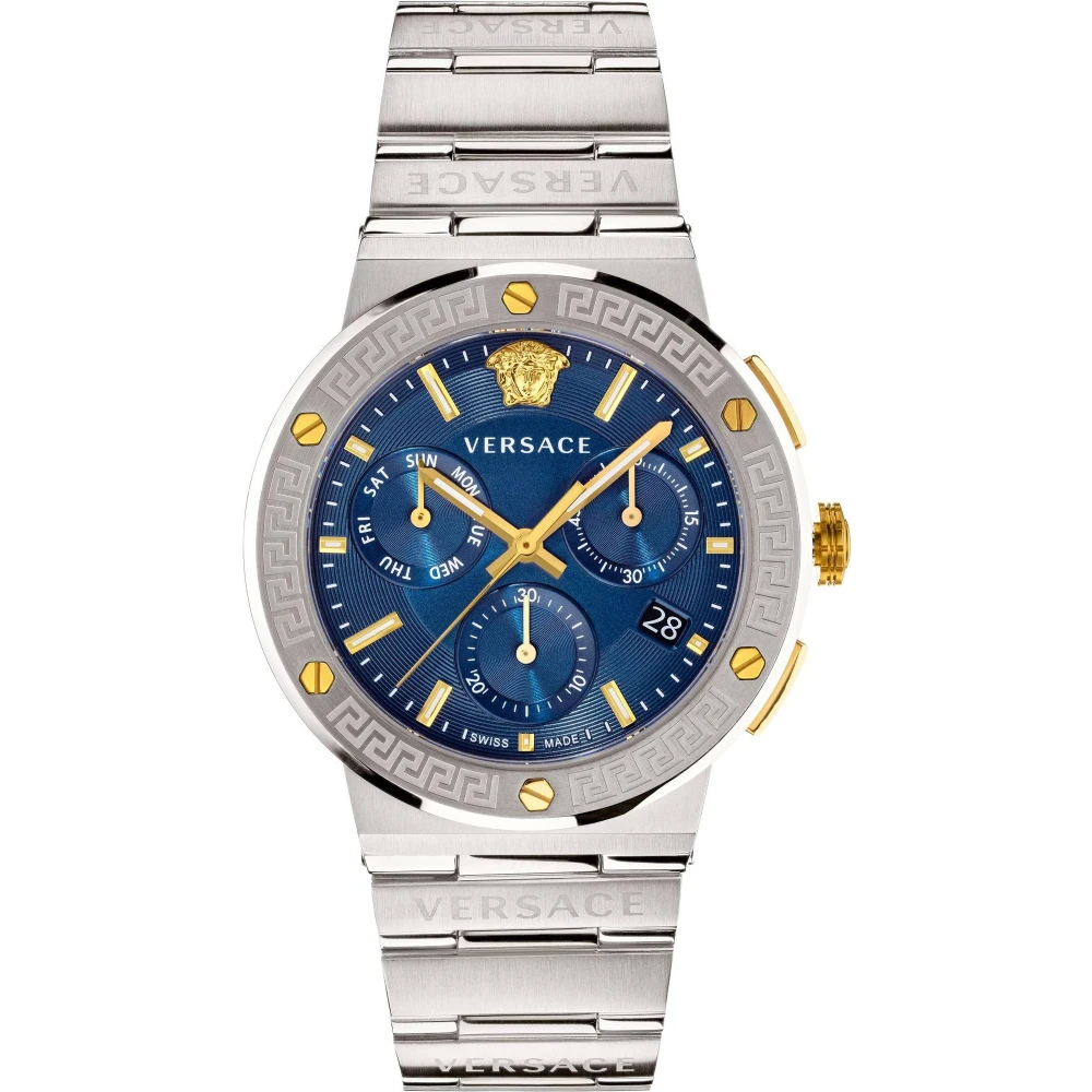 Versace Men's Gray Watch Greca Logo - Watches - One Size - Accessories