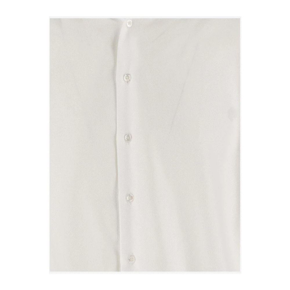 Giorgio Armani Elegante Zwarte Leren Horloge White Heren