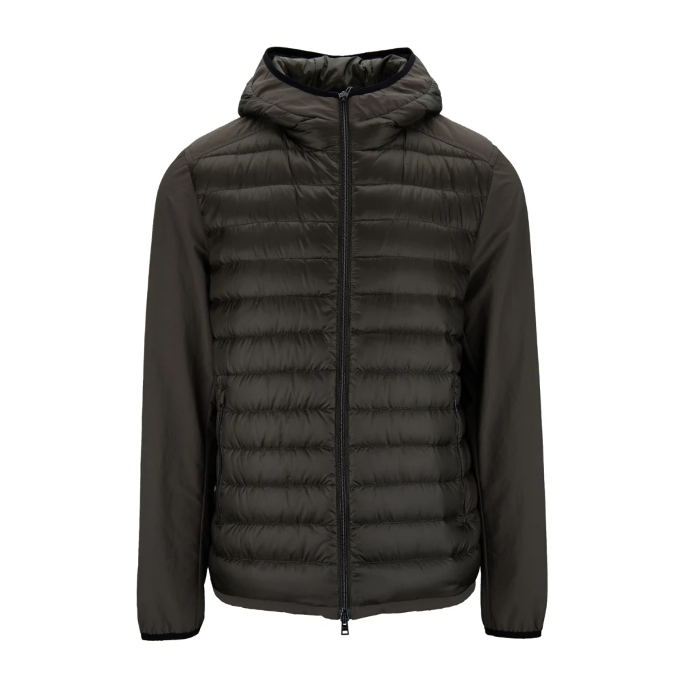 Herno Heren gewatteerde jas met capuchon Green Heren