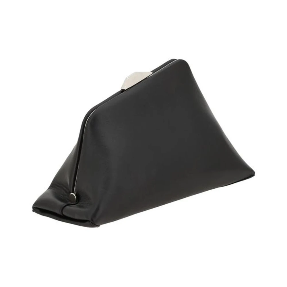 The Attico Geometrische leren schoudertas Black Dames