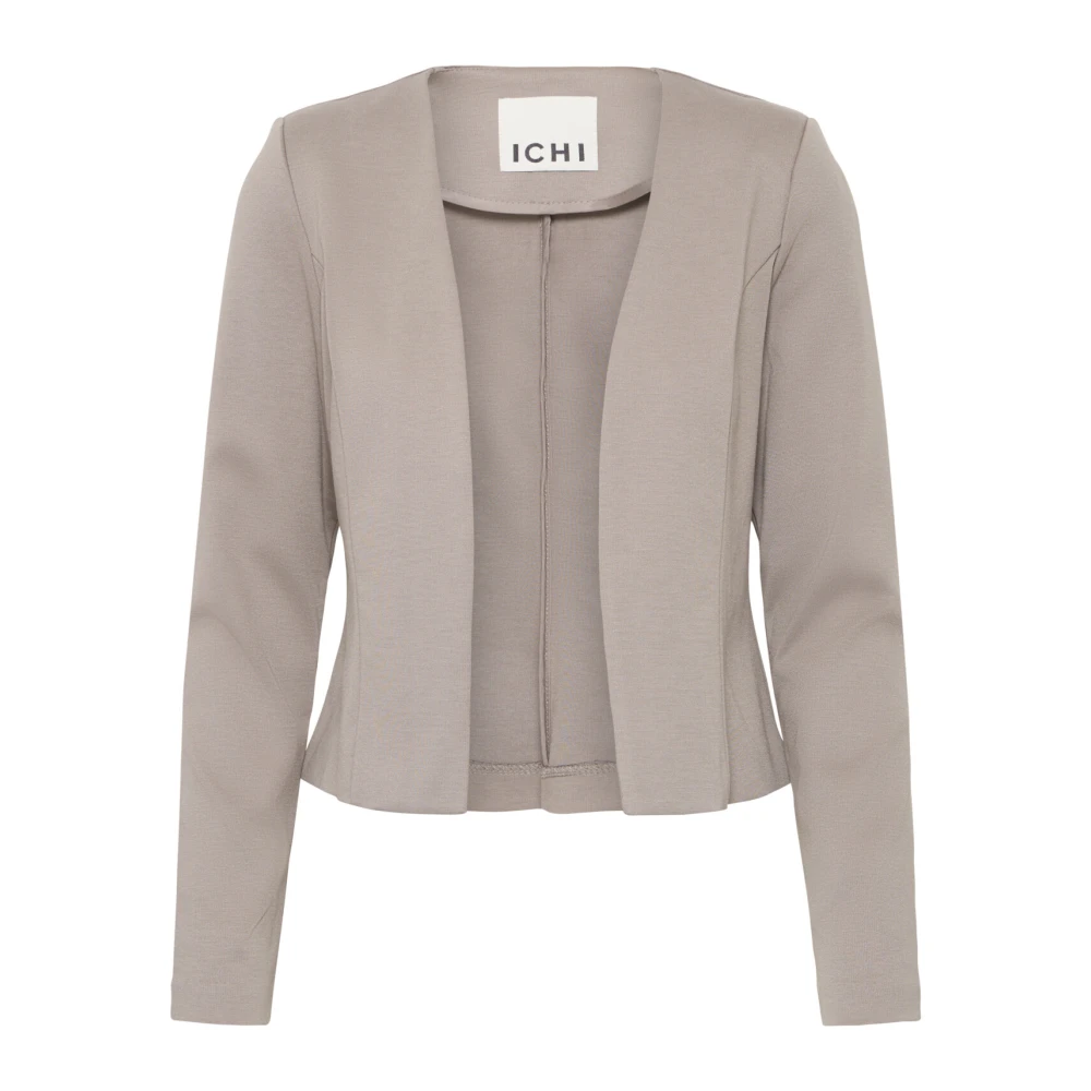 Ichi Driftwood Open Blazer Lange Mouwen Gray Dames
