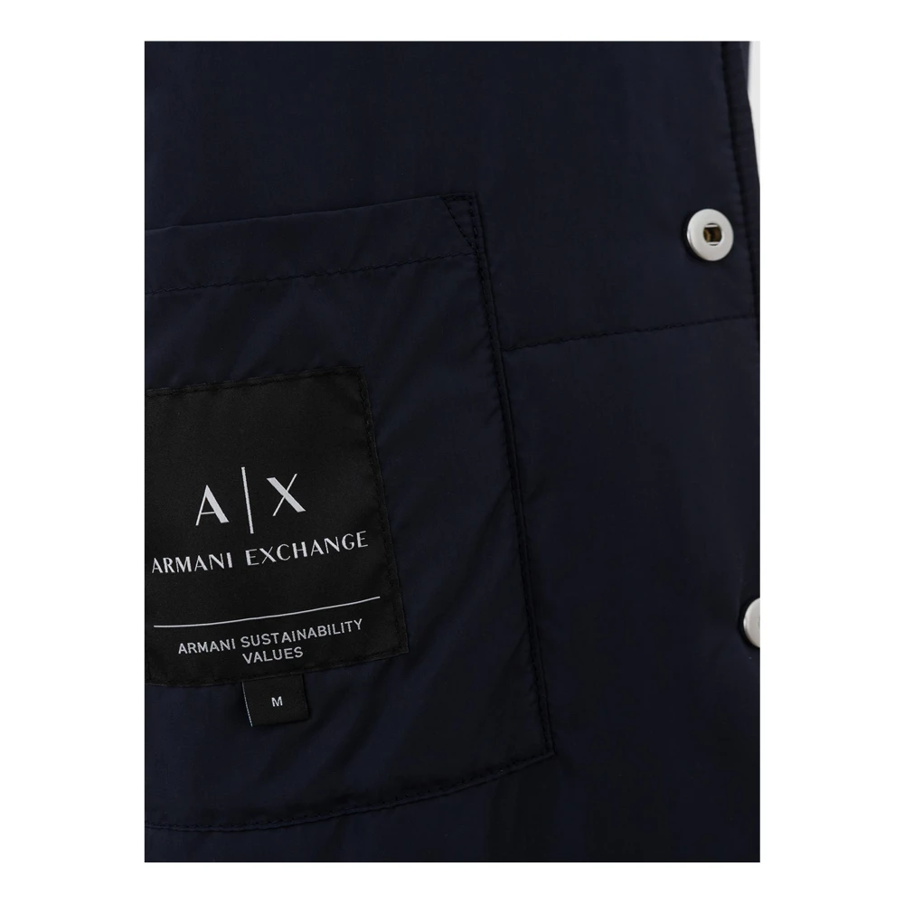 Armani Exchange Luxe Witte Wollen Hoodievest Blue Heren