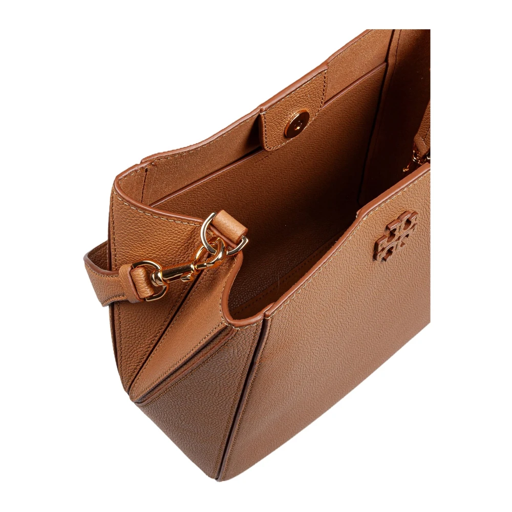 TORY BURCH Leren emmerzak in Tiramisu-kleur Brown Dames