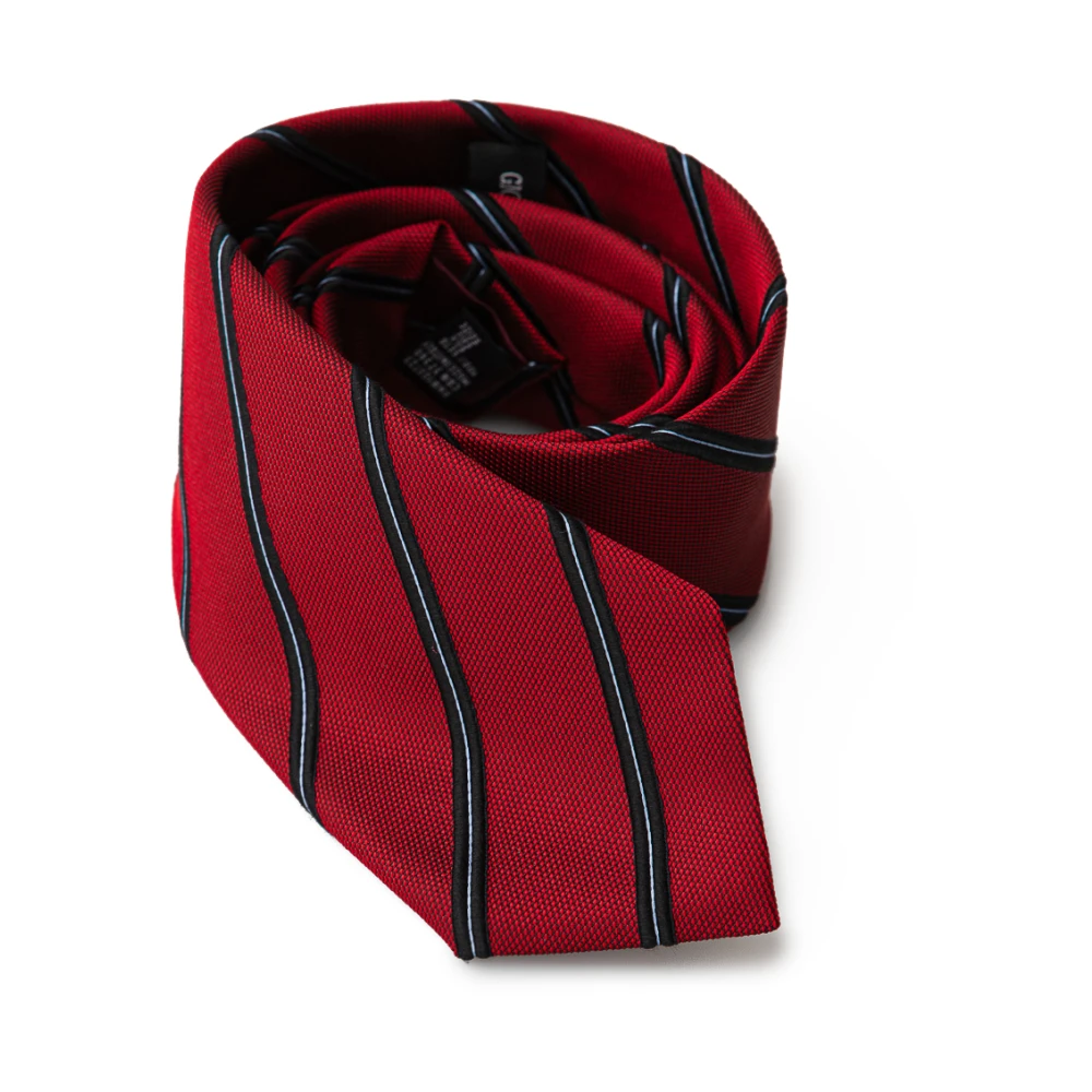 Giorgio Armani Bordeaux Zijden Stropdas Elegante Stijl Red Heren