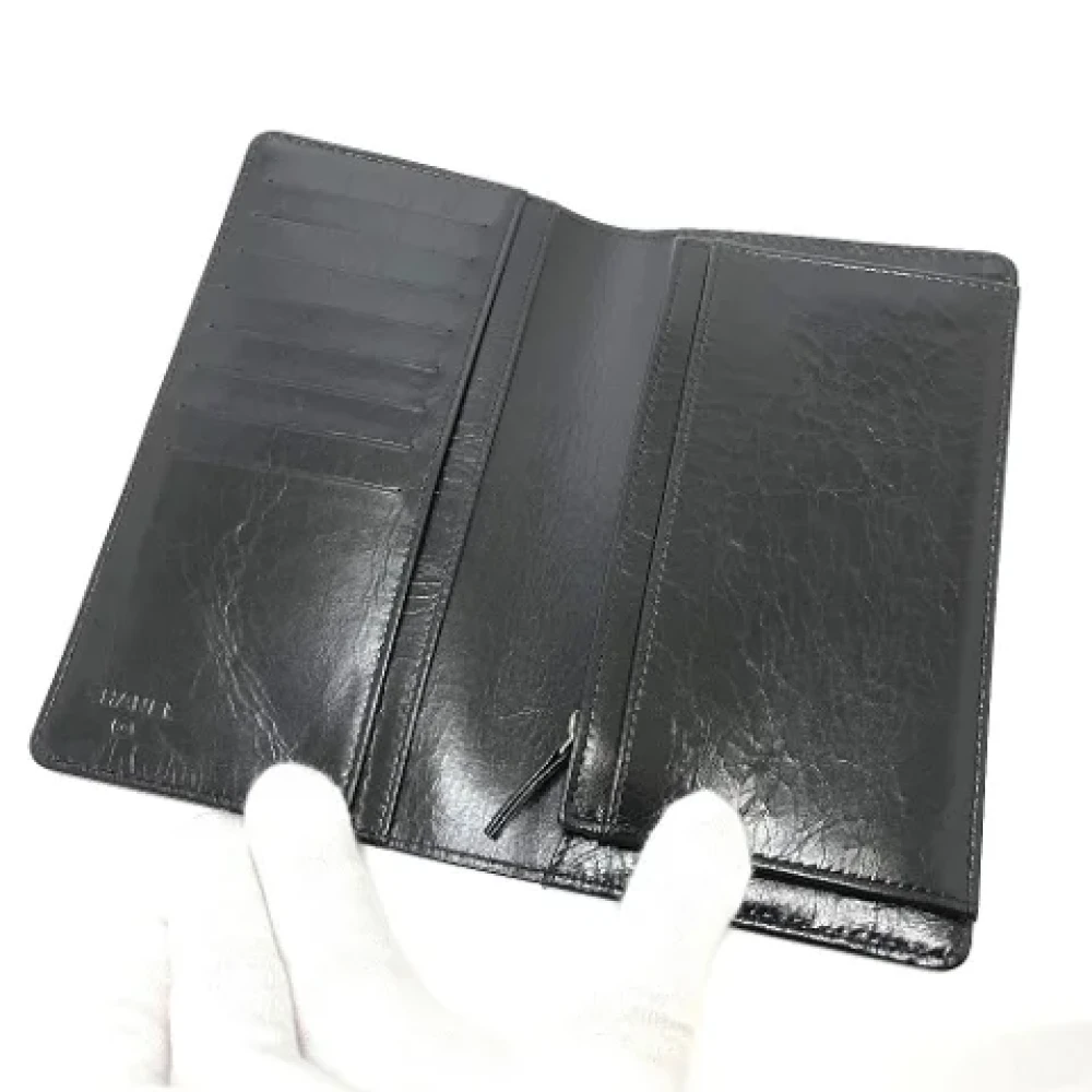 Chanel Vintage Pre-owned Leather wallets Black Dames