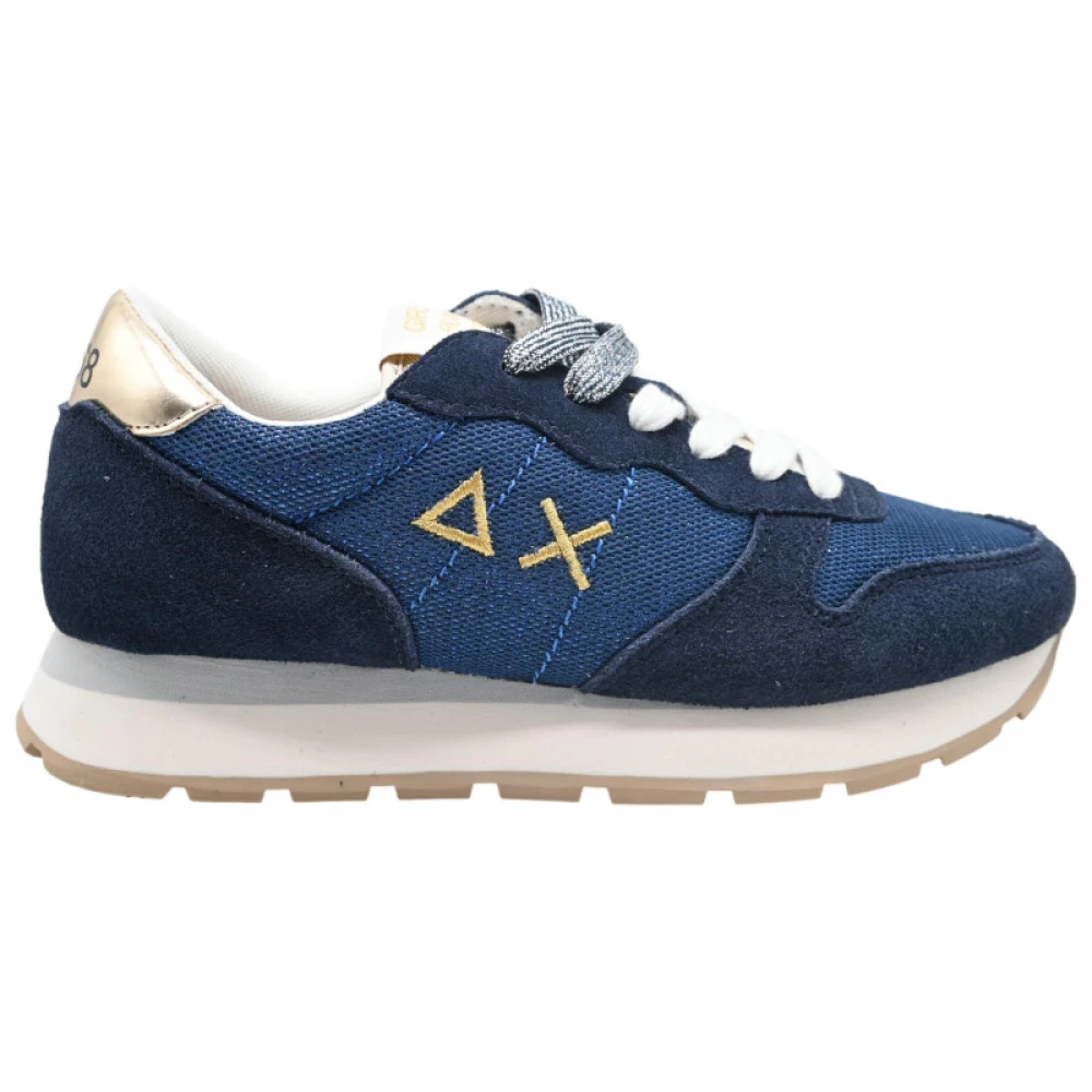 Sun68 Glitter Textil Marinblå Sneakers Blue, Dam