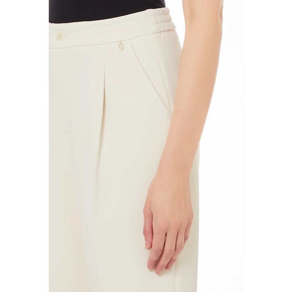 Liu Jo Crepe High Waist Broek Beige Dames