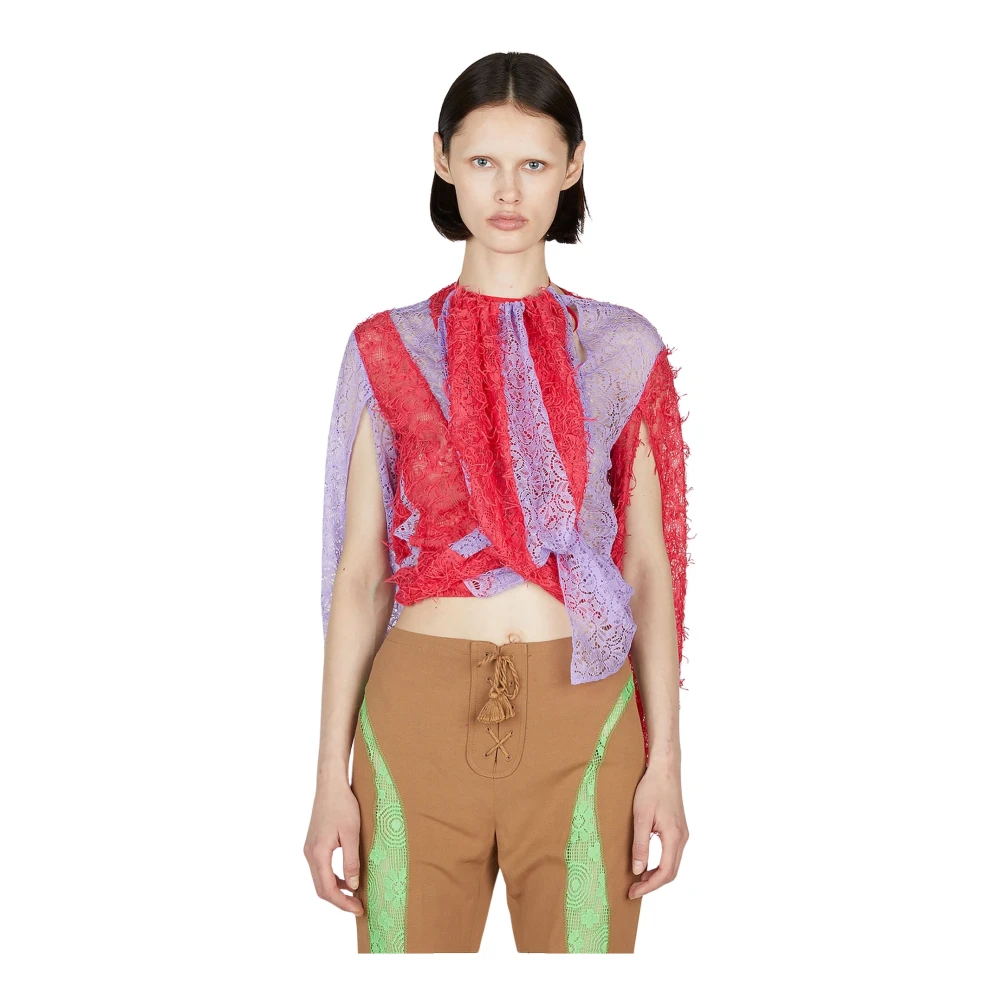 Kiko Kostadinov Mujer Multicolor - Top Con Encaje Drapeado - Blouses & Shirts - Xs