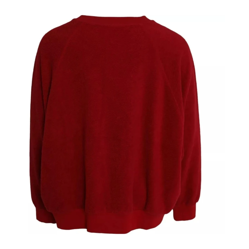 Dolce & Gabbana Logo Katoen Ronde Hals Sweater Red Heren