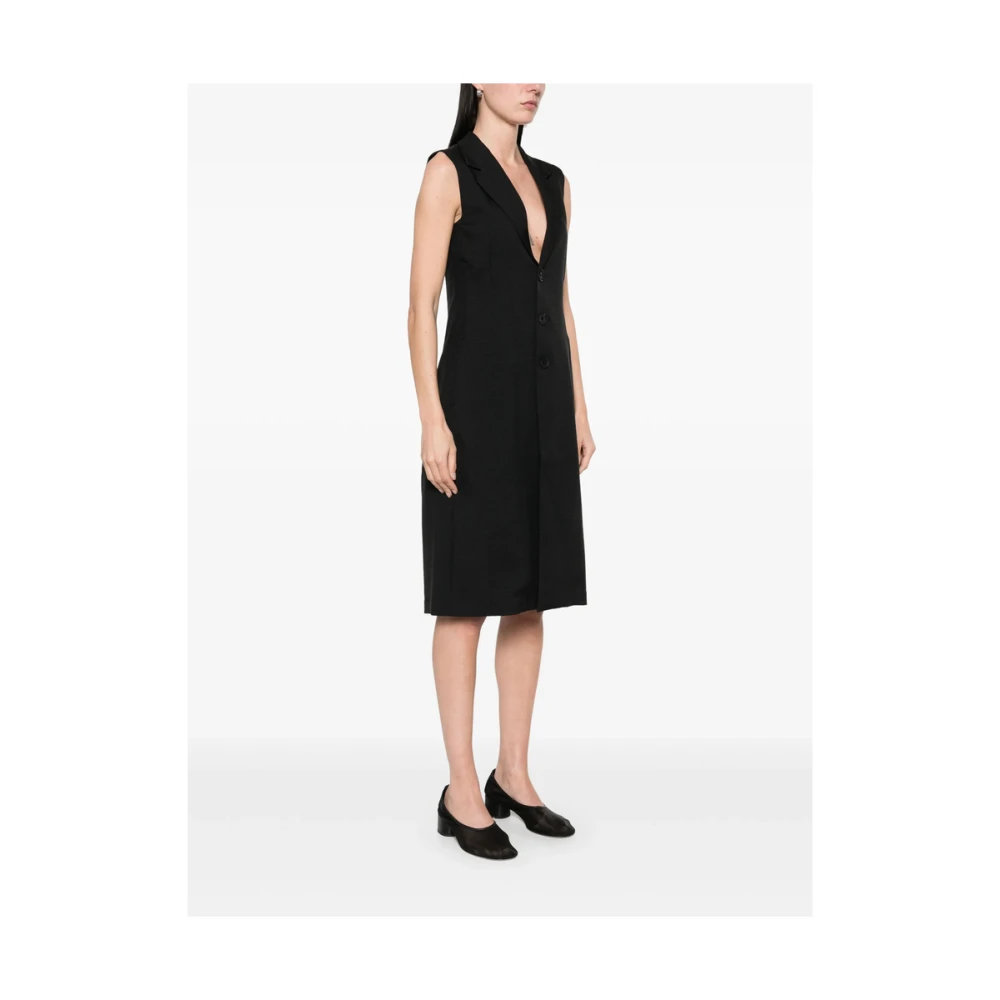 Y-3 Zwarte Geknoopte Rits Waistcoat met Zakken Black Dames