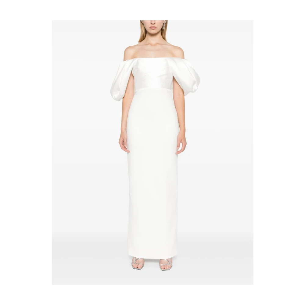 Solace London Witte Strapless Maxi Jurk White Dames