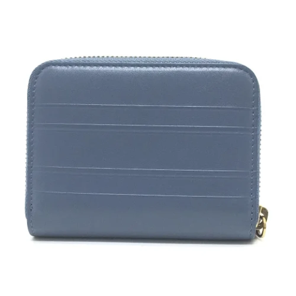 Dior Vintage Pre-owned Leather wallets Blue Dames
