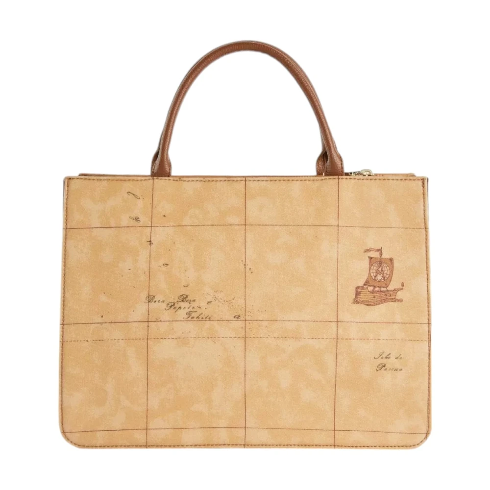 Alviero Martini 1a Classe 3D Geo Handtas met Afneembare Schouderband Brown Dames