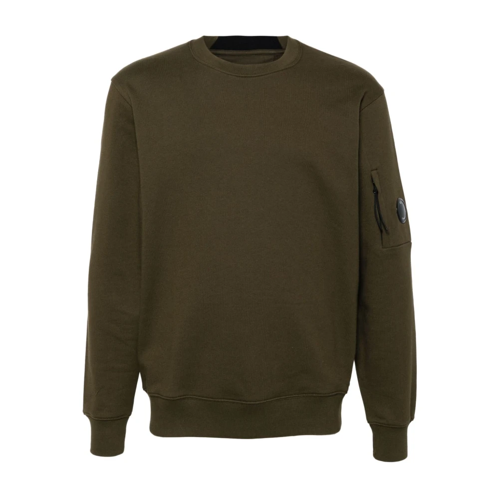 C.P. Company Diagonal Raised Fleece Crew Neck Sweatshirt Brown Heren