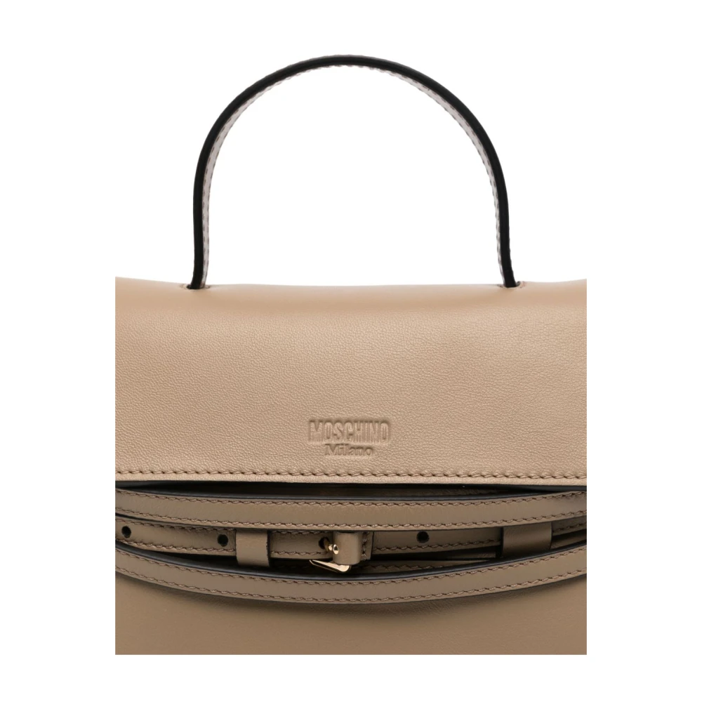 Moschino Beige Foldover Top met Magnetische Sluiting Beige Dames