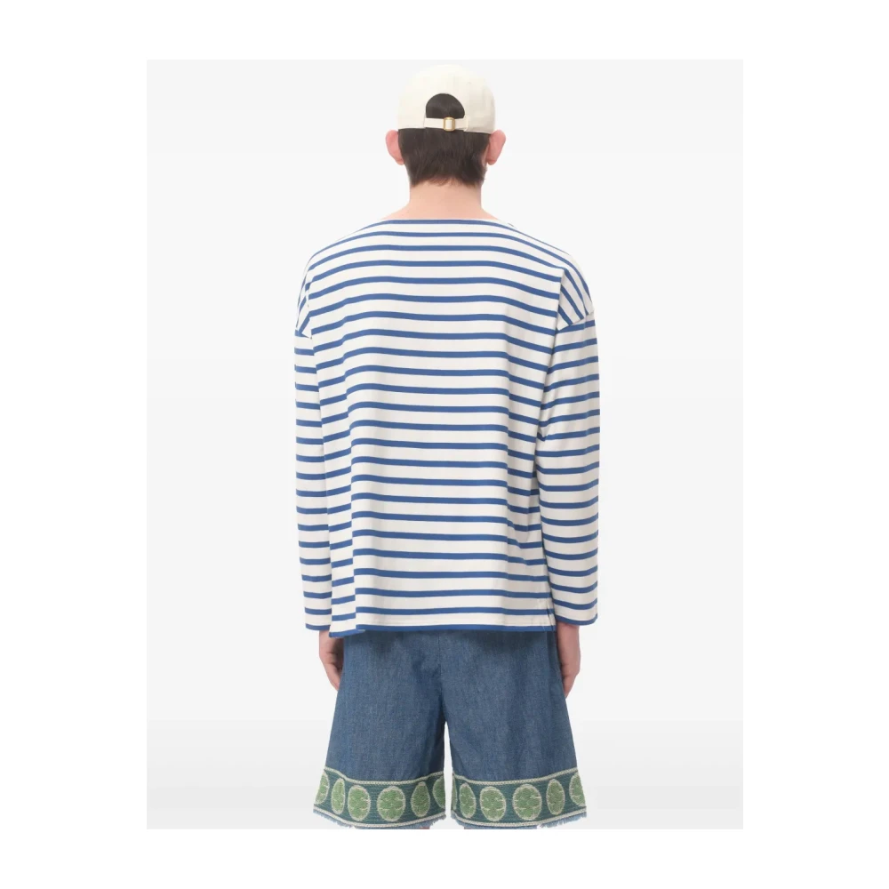 Valentino Garavani Blauwe Chez Valentino Print T-shirts en Polos Blue Heren