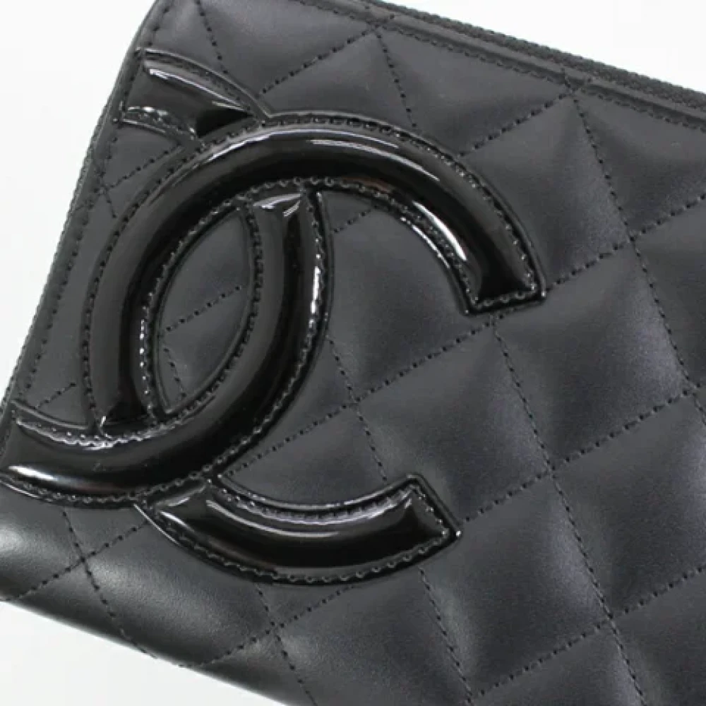 Chanel Vintage Pre-owned Leather wallets Black Dames
