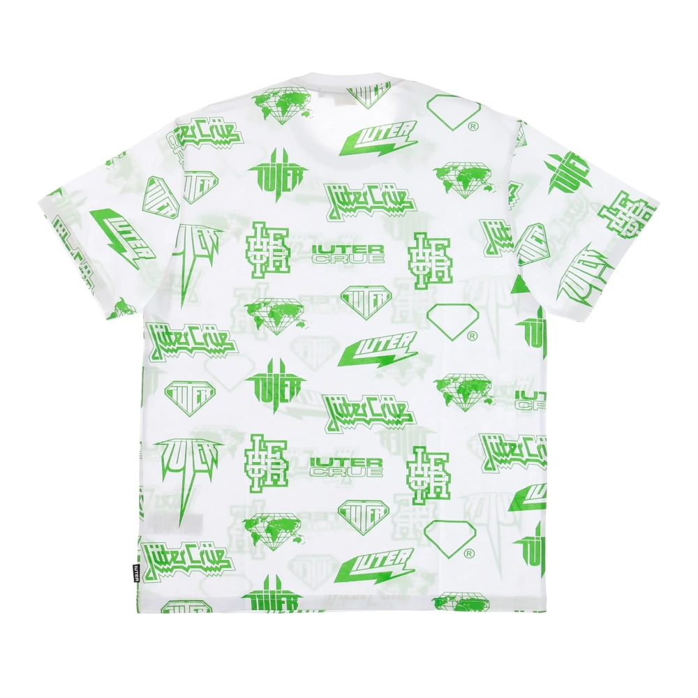 Iuter Witte Allover Heren T-shirt Horns Multicolor Heren