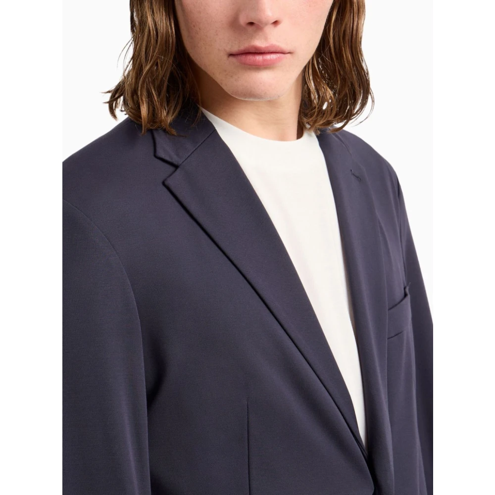 Emporio Armani Blauwe Jas voor Mannen Blue Heren