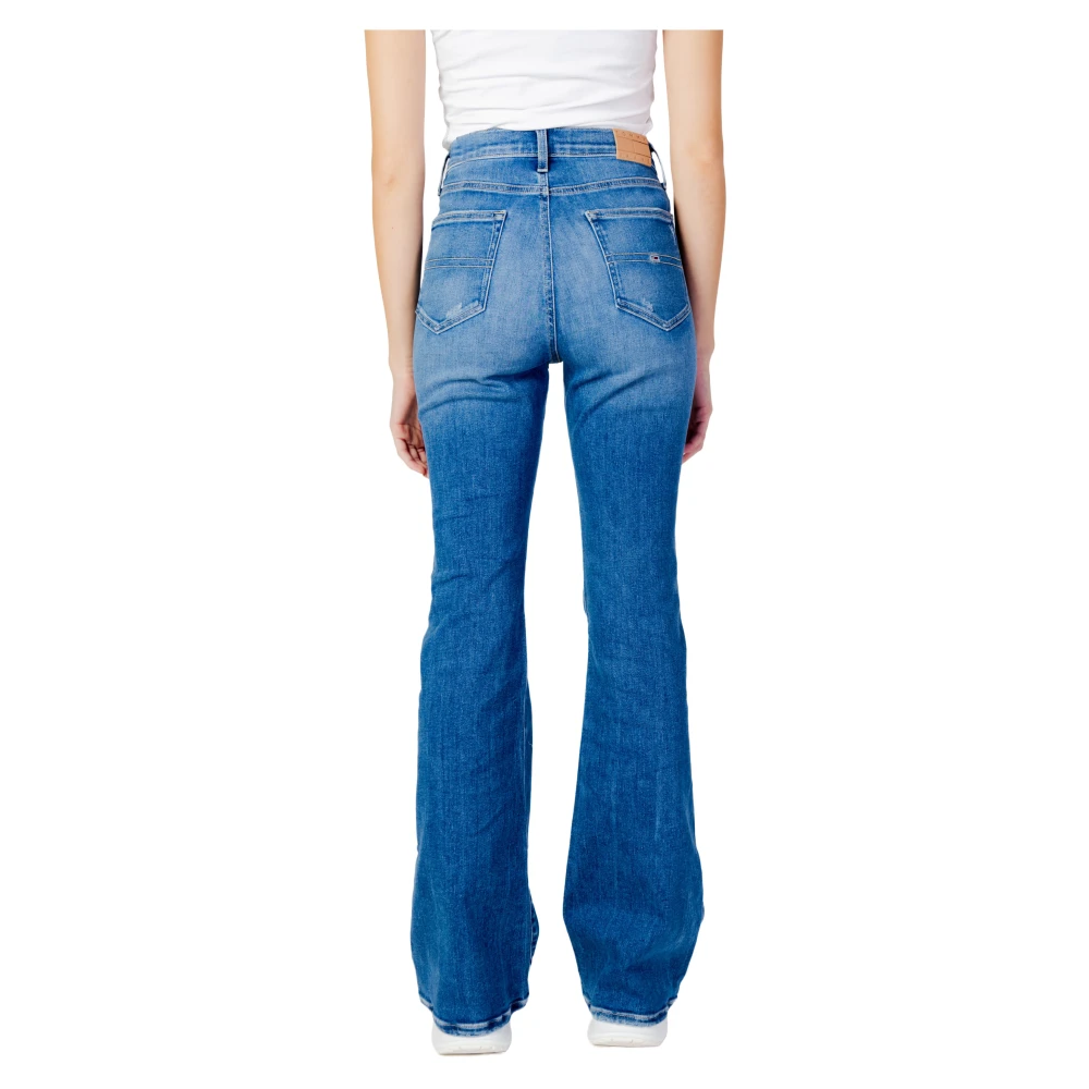 Tommy Jeans Hoge Taille Flare Jeans Blauw Effen Blue Dames