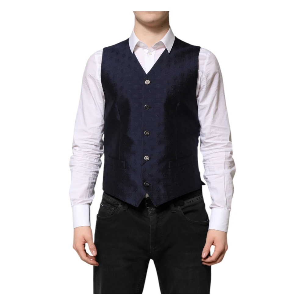 Dolce & Gabbana Gray Wool Dress Formal Men Waistcoat Vest - IT48 | M - Image 3